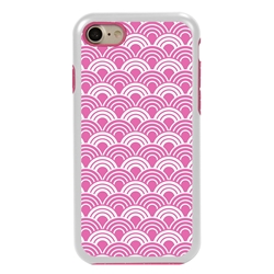 
Guard Dog Pink Hybrid Cases for iPhone 7/8/SE , Pink Fan Print, White/Pink Silicone