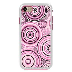 
Guard Dog Pink Hybrid Cases for iPhone 7/8/SE , Pink Psychedelic Circles, White/Pink Silicone