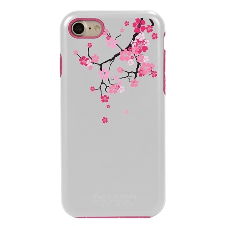 Guard Dog Pink Hybrid Cases for iPhone 7/8/SE , Pink Cherry Blossom, White/Pink Silicone
