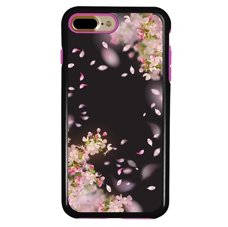 Guard Dog Pink Hybrid Cases for iPhone 7 Plus / 8 Plus , Pink Spring Blossoms, Black/Pink Silicone
