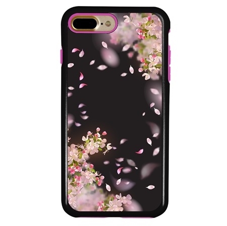 Guard Dog Pink Hybrid Cases for iPhone 7 Plus / 8 Plus , Pink Spring Blossoms, Black/Pink Silicone
