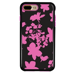 
Guard Dog Pink Hybrid Cases for iPhone 7 Plus / 8 Plus , Pink Floral Silhouette, Black/Pink Silicone