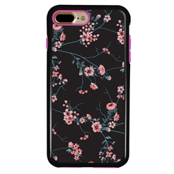 
Guard Dog Pink Hybrid Cases for iPhone 7 Plus / 8 Plus , Pink Cherry Blossoms on Black, Black/Pink Silicone
