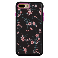 
Guard Dog Pink Hybrid Cases for iPhone 7 Plus / 8 Plus , Pink Cherry Blossoms on Black, Black/Pink Silicone