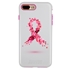 Guard Dog Pink Hybrid Cases for iPhone 7 Plus / 8 Plus , Pink Petals Breast Cancer Ribbon, White/Pink Silicone
