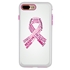Guard Dog Pink Hybrid Cases for iPhone 7 Plus / 8 Plus , Pink Courage Breast Cancer Ribbon, White/Pink Silicone
