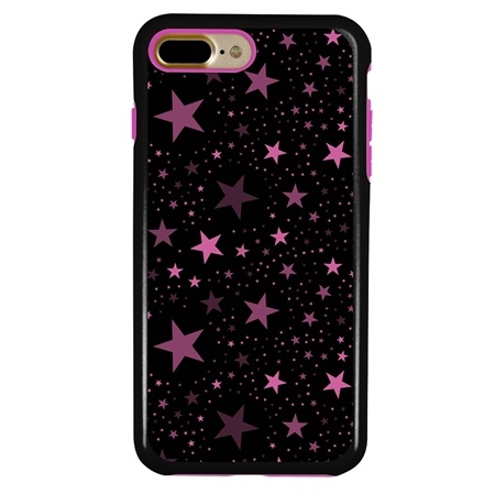 Guard Dog Pink Hybrid Cases for iPhone 7 Plus / 8 Plus , Pink Stars, Black/Pink Silicone
