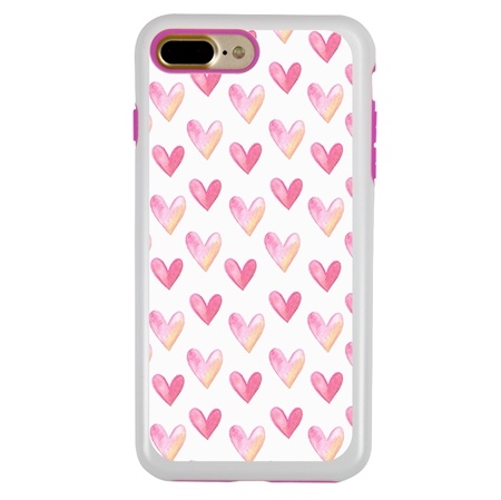 Guard Dog Pink Hybrid Cases for iPhone 7 Plus / 8 Plus , Pink Sweet Hearts, White/Pink Silicone
