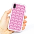 Guard Dog Pink Hybrid Cases for iPhone X / XS , Pink Fan Print, White/Pink Silicone
