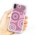 Guard Dog Pink Hybrid Cases for iPhone X / XS , Pink Psychedelic Circles, White/Pink Silicone
