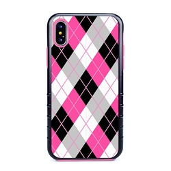 
Guard Dog Pink Hybrid Cases for iPhone X / XS , Pink Tartan Plaid, Black/Pink Silicone