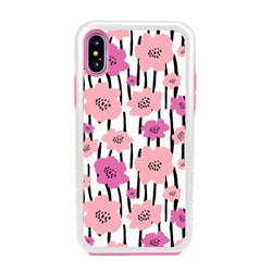 
Guard Dog Pink Hybrid Cases for iPhone X / XS , Pink Poppy Flowers, White/Pink Silicone
