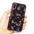 Guard Dog Pink Hybrid Cases for iPhone X / XS , Pink Cherry Blossoms on Black, Black/Pink Silicone
