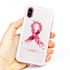 Guard Dog Pink Hybrid Cases for iPhone X / XS , Pink Petals Breast Cancer Ribbon, White/Pink Silicone
