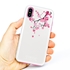 Guard Dog Pink Hybrid Cases for iPhone X / XS , Pink Cherry Blossom, White/Pink Silicone
