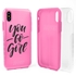 Guard Dog Pink Hybrid Cases for iPhone X / XS , Pink Girl Power, Clear/Pink Silicone
