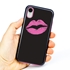 Guard Dog Pink Hybrid Cases for iPhone XR , Pink Lipstick Smooch, Black/Pink Silicone
