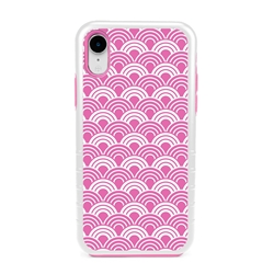 
Guard Dog Pink Hybrid Cases for iPhone XR , Pink Fan Print, White/Pink Silicone