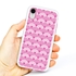 Guard Dog Pink Hybrid Cases for iPhone XR , Pink Fan Print, White/Pink Silicone
