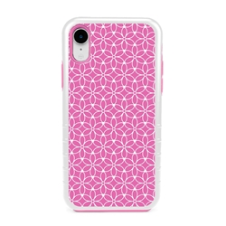 
Guard Dog Pink Hybrid Cases for iPhone XR , Pink Flower of Life, White/Pink Silicone