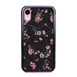 
Guard Dog Pink Hybrid Cases for iPhone XR , Pink Cherry Blossoms on Black, Black/Pink Silicone