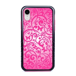 
Guard Dog Pink Hybrid Cases for iPhone XR , Pink Butterfly, Black/Pink Silicone