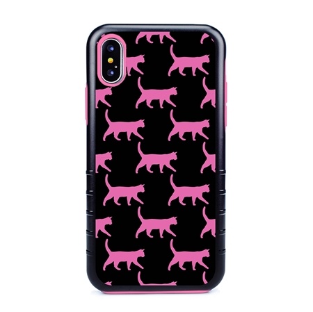 Guard Dog Pink Hybrid Cases for iPhone XS Max , Pink Catitude, Black/Pink Silicone
