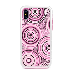 
Guard Dog Pink Hybrid Cases for iPhone XS Max , Pink Psychedelic Circles, White/Pink Silicone