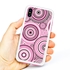 Guard Dog Pink Hybrid Cases for iPhone XS Max , Pink Psychedelic Circles, White/Pink Silicone
