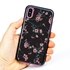 Guard Dog Pink Hybrid Cases for iPhone XS Max , Pink Cherry Blossoms on Black, Black/Pink Silicone
