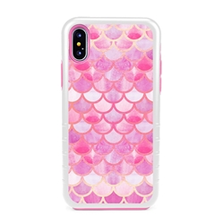 
Guard Dog Pink Hybrid Cases for iPhone XS Max , Pink Mermaid Scales, White/Pink Silicone