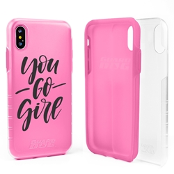 
Guard Dog Pink Hybrid Cases for iPhone XS Max , Pink Girl Power, Clear/Pink Silicone