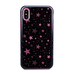 
Guard Dog Pink Hybrid Cases for iPhone XS Max , Pink Stars, Black/Pink Silicone