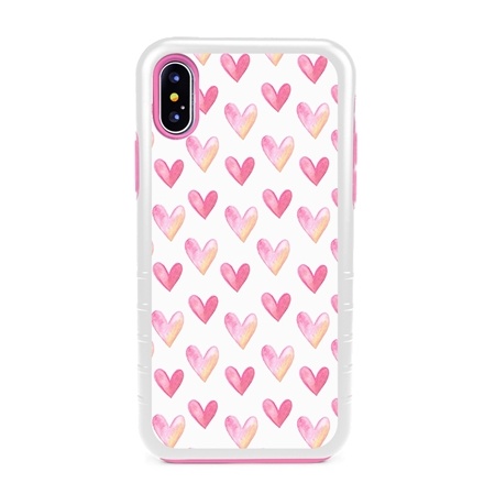 Guard Dog Pink Hybrid Cases for iPhone XS Max , Pink Sweet Hearts, White/Pink Silicone
