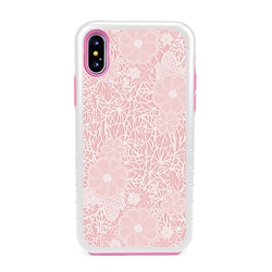 
Guard Dog Pink Hybrid Cases for iPhone XS Max , Dusty Rose Pink Lace, White/Pink Silicone