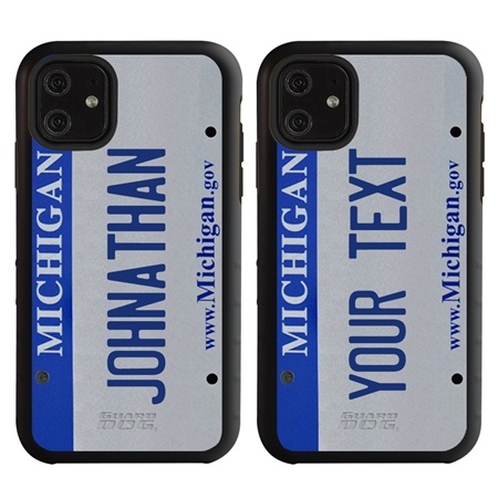 Personalized License Plate Case for iPhone 11 – Hybrid Michigan
