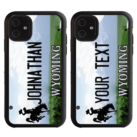 Personalized License Plate Case for iPhone 11 – Hybrid Wyoming
