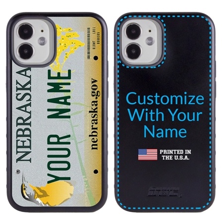 Personalized License Plate Case for iPhone 12 Mini – Hybrid Nebraska
