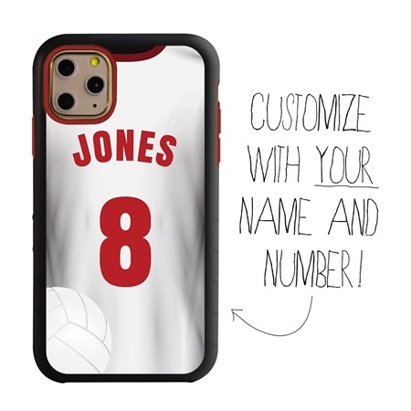 Custom Volleyball Jersey Case for iPhone 11 Pro Max - Hybrid (White Jersey)
