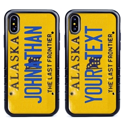 
Personalized License Plate Case for iPhone X / XS – Hybrid Alaska