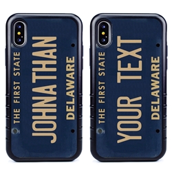 
Personalized License Plate Case for iPhone X / XS – Hybrid Delaware