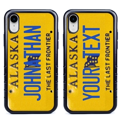 
Personalized License Plate Case for iPhone XR – Hybrid Alaska