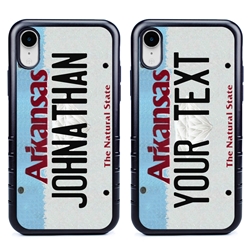 
Personalized License Plate Case for iPhone XR – Hybrid Arkansas
