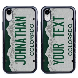 
Personalized License Plate Case for iPhone XR – Hybrid Colorado