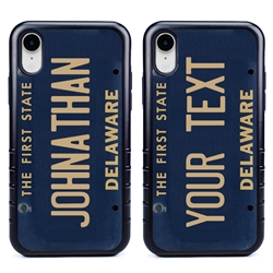
Personalized License Plate Case for iPhone XR – Hybrid Delaware