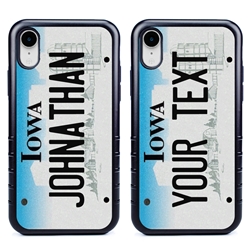 
Personalized License Plate Case for iPhone XR – Hybrid Iowa
