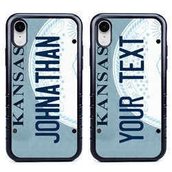 
Personalized License Plate Case for iPhone XR – Hybrid Kansas