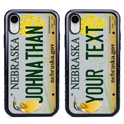 
Personalized License Plate Case for iPhone XR – Hybrid Nebraska