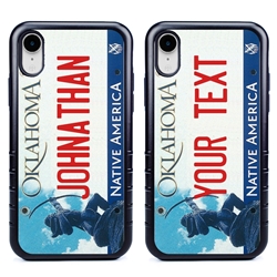 
Personalized License Plate Case for iPhone XR – Hybrid Oklahoma