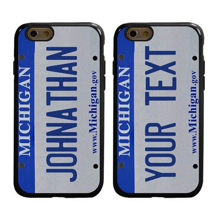 Personalized License Plate Case for iPhone 6 / 6s – Hybrid Michigan
